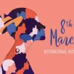 International Women's Day graphic with colorful profiles