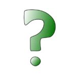 Curved green question mark illustration