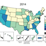 State map showing data distribution, 2014