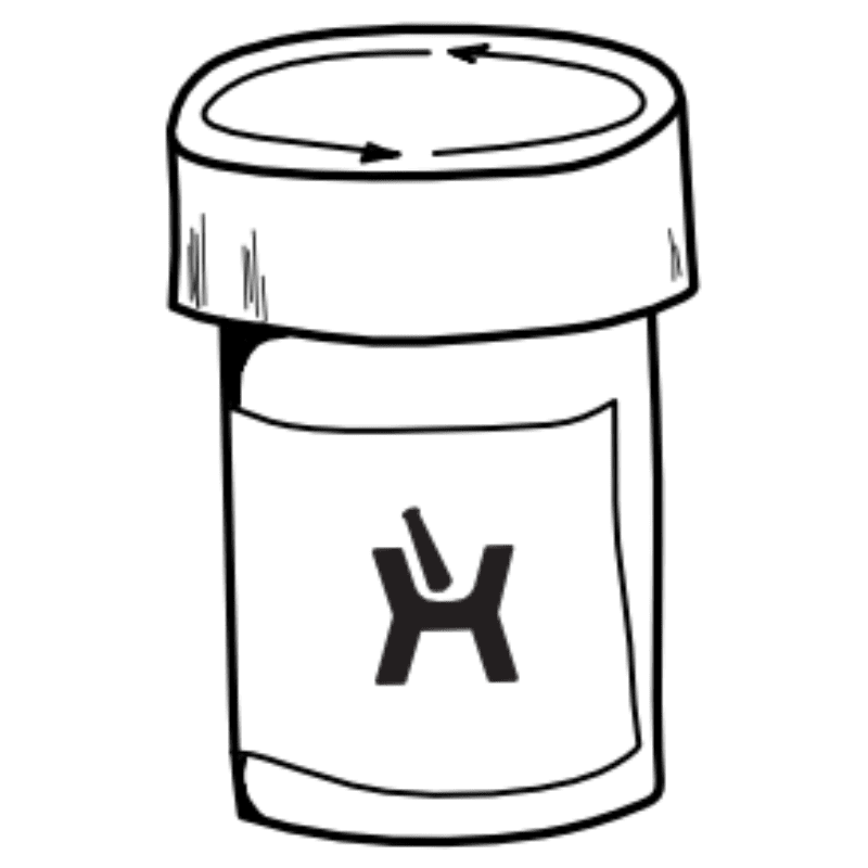 Drawing of pill bottle